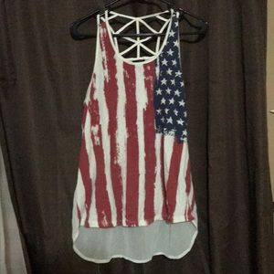 juniors American flag tank